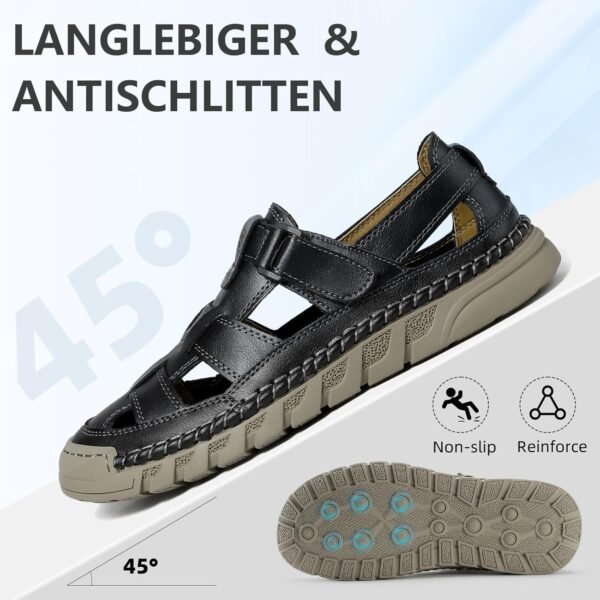 Men Closed Toe Casual Sandals - Lightweight Leather Sandals Breathable Walking Shoes For Daily or Outdoor Travel - Image 2