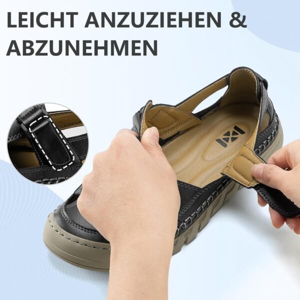 Men Closed Toe Casual Sandals - Lightweight Leather Sandals Breathable Walking Shoes For Daily or Outdoor Travel - Image 5