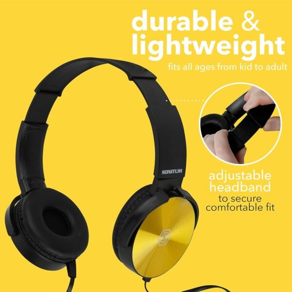 Classroom Headphones-Bulk 10-Pack, Student On Ear Color Varieties- Comfy Swivel Earphones for Library, School, Airplane, Kids-for Online Learning and Travel, HQ Stereo Sound 3.5mm Jack (Colorful) - Image 4