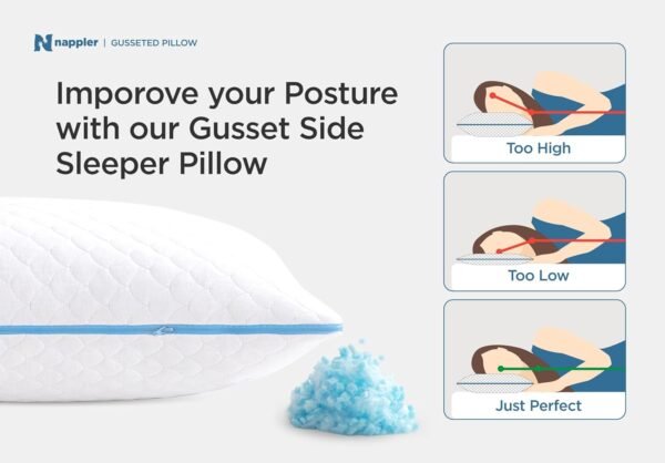 Side and Back Sleeper Pillow for Neck and Shoulder Pain Relief - Shredded Memory Foam Bed Pillow for Sleeping - 100% Adjustable Fill - Standard Size Modal Washable Case. Extra Fill Included - Image 6