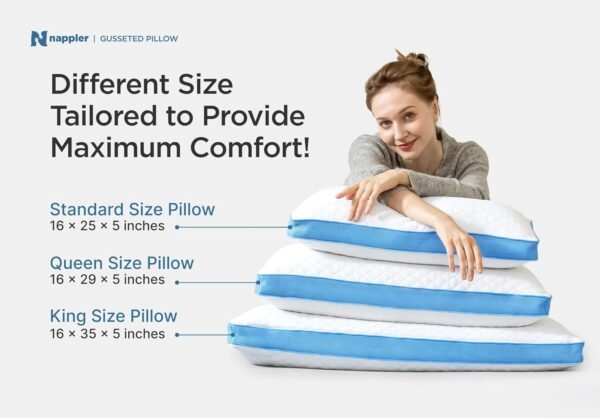 Side and Back Sleeper Pillow for Neck and Shoulder Pain Relief - Shredded Memory Foam Bed Pillow for Sleeping - 100% Adjustable Fill - Standard Size Modal Washable Case. Extra Fill Included - Image 8