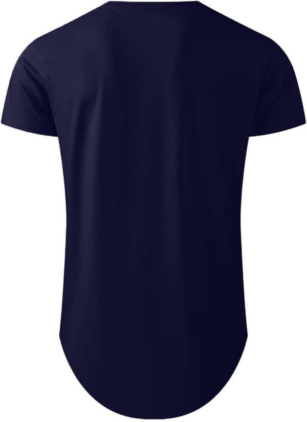 Mens 3 Pack Crewneck T-Shirts Short Sleeve Hipster Hip Hop Longline Classic Tee Tops - Image 8