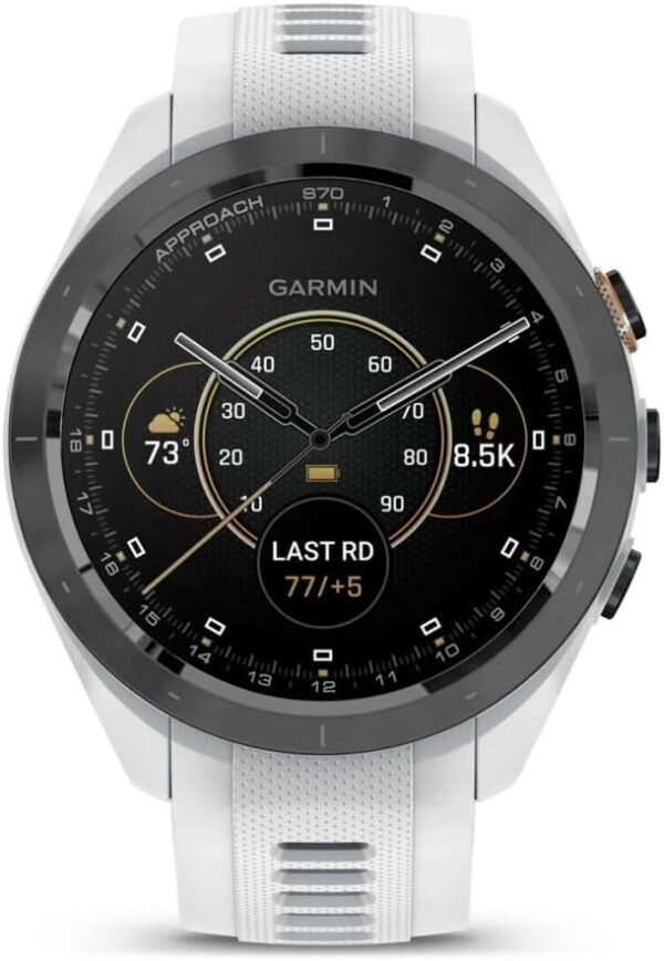 Garmin Approach S70 42mm Fitness Tracker Watch, GPS Golf Smartwatch for Men, 1.2" Touchscreen AMOLED Display and 42000 Preloaded Courses -White- Garmin Watches for Men - Image 4