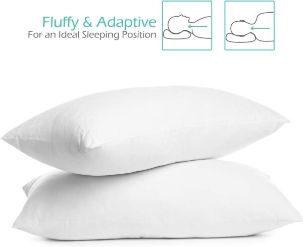 Nestl Kids Pillow - Pack of 2 Child Pillows - Cotton Pillow - Soft Travel Pillow - Perfect Bed Pillow - 13 x 18 Inches,White - Image 2
