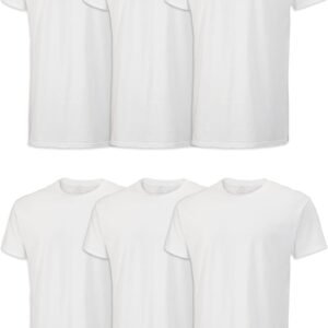 Fruit of the Loom Men's Undershirts, Moisture Wicking & Tag Free, Short Sleeve Crew T-Shirts