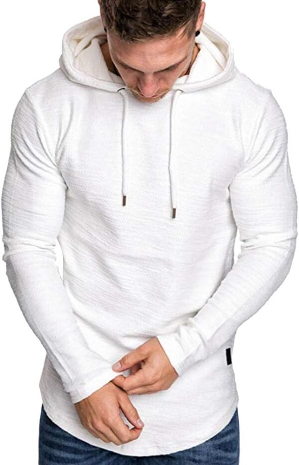 Lexiart Mens Fashion Athletic Hoodies Sport Sweatshirt Solid Color Fleece Pullover - Image 5