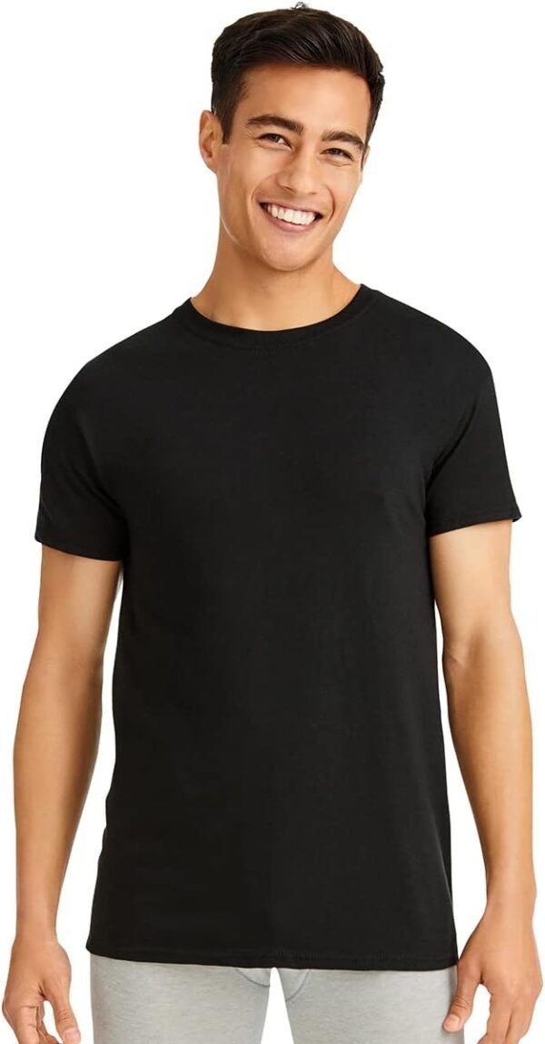 Hanes Men's Ultimate Comfort Fit Undershirt,Crewneck Stretch-cotton T-Shirt, 4-pack - Image 2