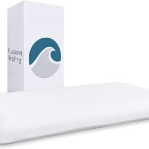 Bluewave Bedding Hyper Slim Gel Memory Foam Pillow for Stomach and Back Sleepers - Thin, Flat Design for Cervical Neck Alignment and Deeper Sleep (2.25-Inches Height, King Size)