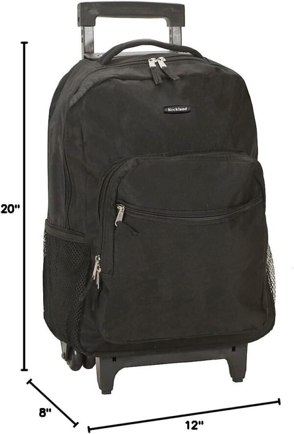 Rockland Double Handle Rolling Backpack, Black, 17-Inch - Image 10