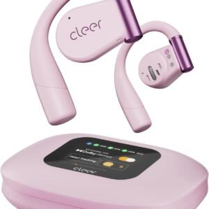 Cleer ARC 3 Open Ear Headphones - Dolby Audio, Snapdragon Sound True Wireless Earbuds, 50Hr Battery, Bluetooth 5.4, IPX 7, Multi-Point, Smart Controls, Wireless Charging Smart Case, Comfort Fit, Pink