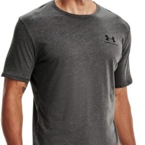 Under Armour Men's Sportstyle Left Chest Short-Sleeve T-Shirt , Charcoal Medium Heat (019)/Black , Medium