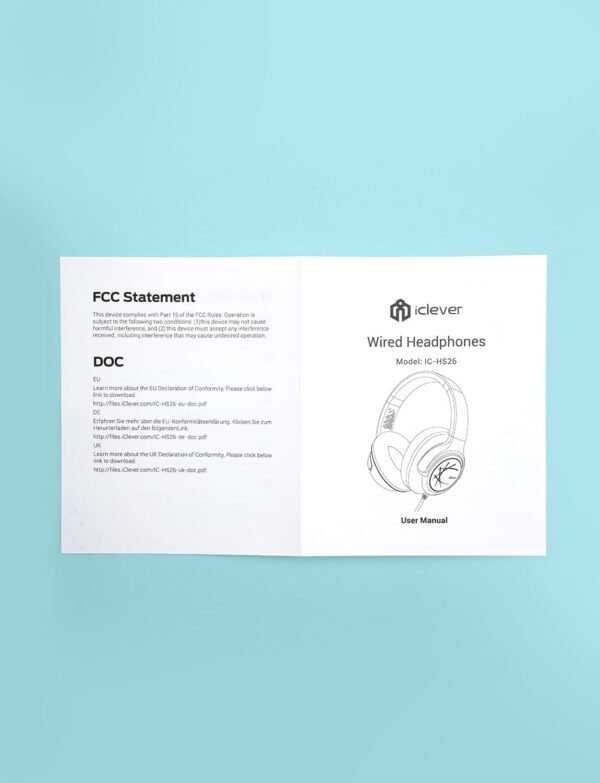 iClever Kids Headphones with Cord, 85dBA Safe Volume Wired Headphones for Kids, Stereo Sound Foldable Adjustable, 3.5mm Jack, Over Ear Kid Headphone for School/Boys/Girls/iPad/Tablet/Travel, Blue - Image 13