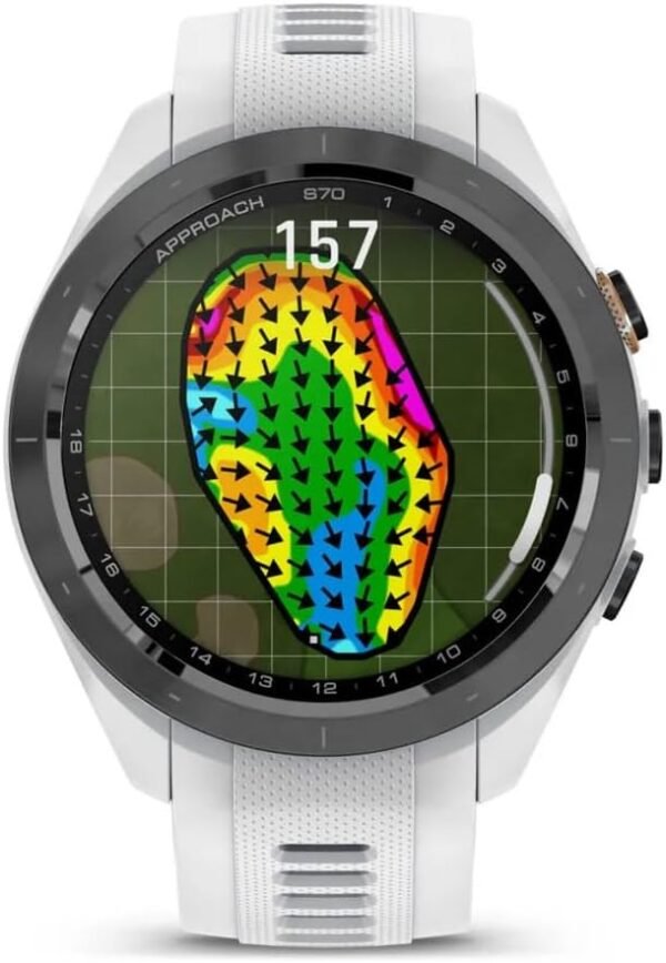 Garmin Approach S70 42mm Fitness Tracker Watch, GPS Golf Smartwatch for Men, 1.2" Touchscreen AMOLED Display and 42000 Preloaded Courses -White- Garmin Watches for Men - Image 6