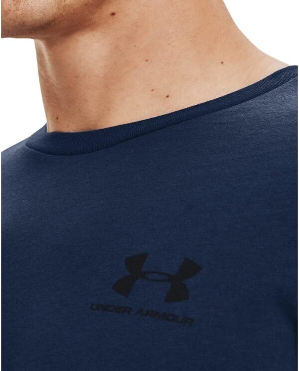 Under Armour Men's Sportstyle Left Chest Short-Sleeve T-Shirt, Academy Blue (408)/Black, X-Small - Image 4