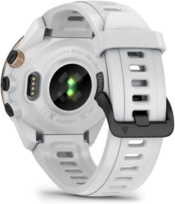 Garmin Approach S70 42mm Fitness Tracker Watch, GPS Golf Smartwatch for Men, 1.2" Touchscreen AMOLED Display and 42000 Preloaded Courses -White- Garmin Watches for Men - Image 5