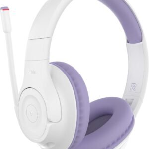 Belkin SoundForm Inspire Wireless Over-Ear Headset for Kids, Online Learning & Travel w/Built-in Microphone, 85dB Safe Volume Limit, 35H Battery - Compatible w/iPhone, iPad, Galaxy & More - Lavender