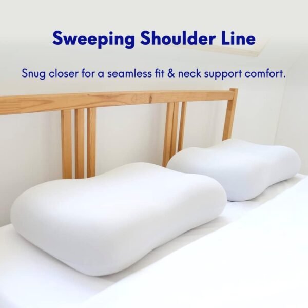 C CUSHION LAB Deep Sleep Pillow, Patented Ergonomic Contour Design for Side & Back Sleepers, Orthopedic Cervical Shape Gently Cradles Head & Provides Neck Support & Shoulder Pain Relief - Calm Grey - Image 5