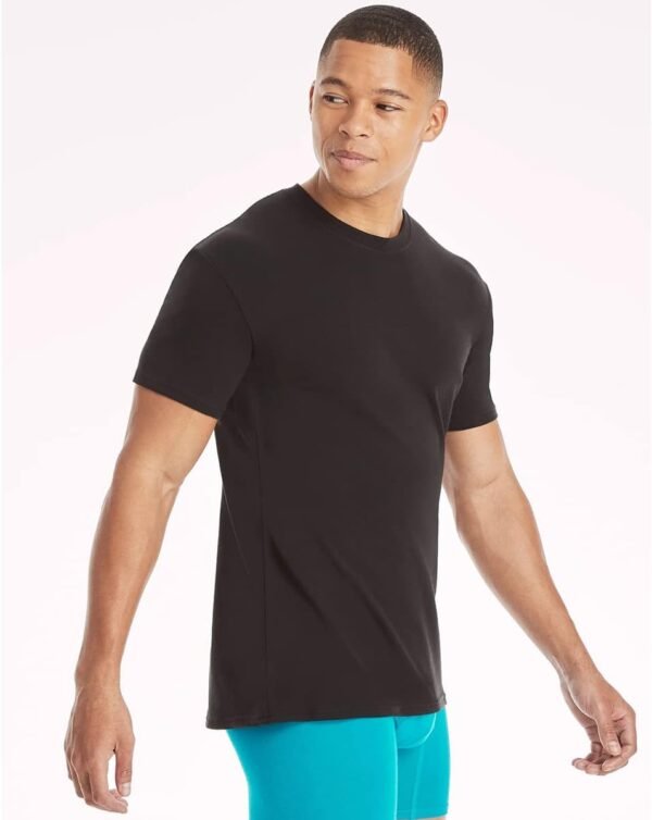 Hanes Men's Ultimate Comfort Fit Undershirt,Crewneck Stretch-cotton T-Shirt, 4-pack - Image 3