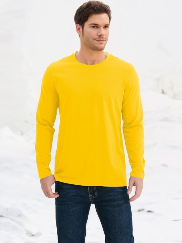 NEYOUQE Mens Long Sleeve Tee Shirts Casual Cotton T-Shirts Fall Winter Tops Plain Tshirts for Men Trendy Work Shirt Top - Image 2