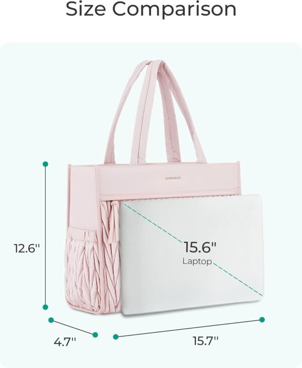 BAGSMART Tote Bag for Women, Large Shoulder HandBags with Zipper, Black Purses and Top Handles for Travel, Work - Image 6
