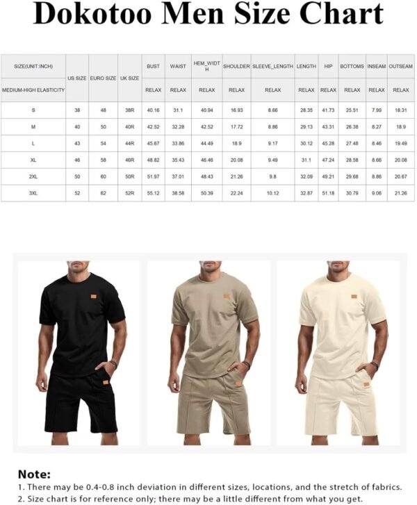 Mens Short Sets 2 Piece Outfits Summer Casual T Shirts and Shorts Tracksuit Sets with Pockets - Image 6
