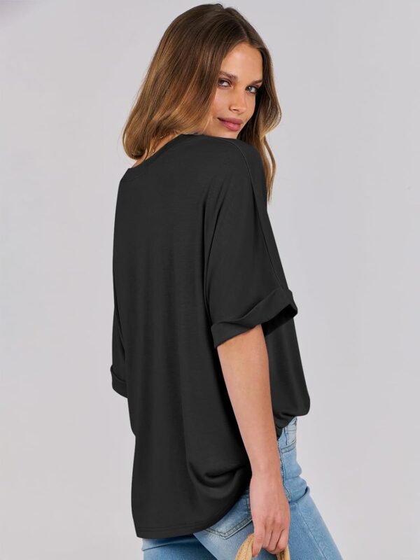 ANRABESS Womens Oversized T-Shirts Summer Casual Short Sleeve Crewneck Loose Fit Basic Tee Top - Image 3