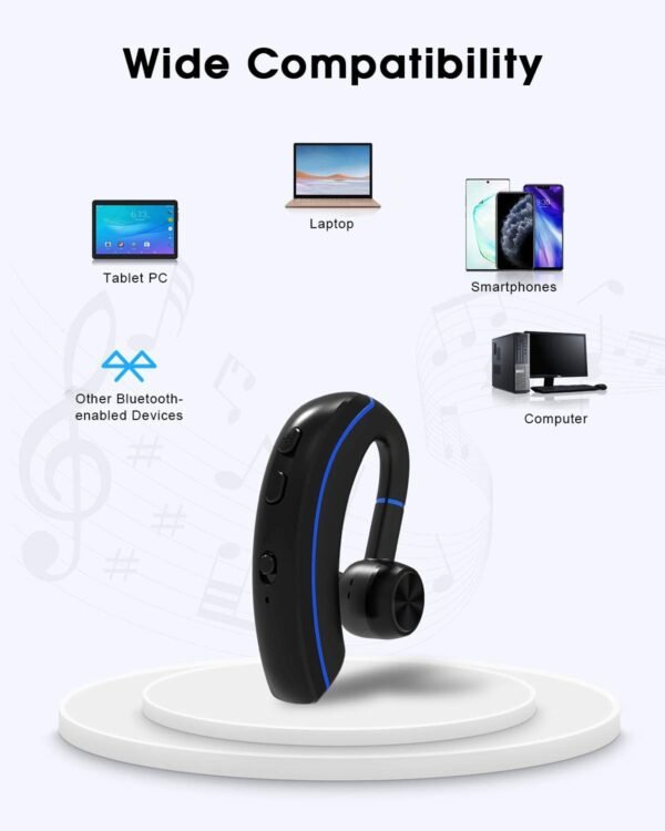 NANAMI Bluetooth Headset, Bluetooth Earpiece V5.0, 320Hrs Ultralight Headphones with Rotatable Mic, Hands-Free Earphones, Noise Cancelling, in-Ear Earbuds for iPhone Android Cell Phone/Laptop/Trucker - Image 6