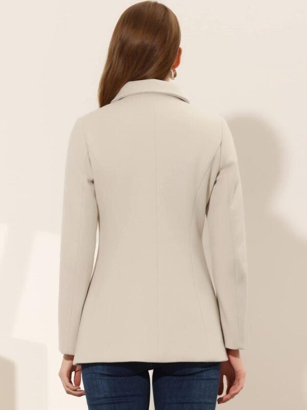 Allegra K Women's Work Office Winter Overcoat Single Breasted Point Collar Pea Coat - Image 4