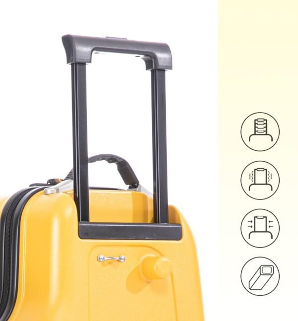 22 inch Kids Ride On Luggage with Safety Belt,Travel Luggage for Child with Combination Lock,Tollder Luggage with Spinner wheels and Cover (Yellow) - Image 7