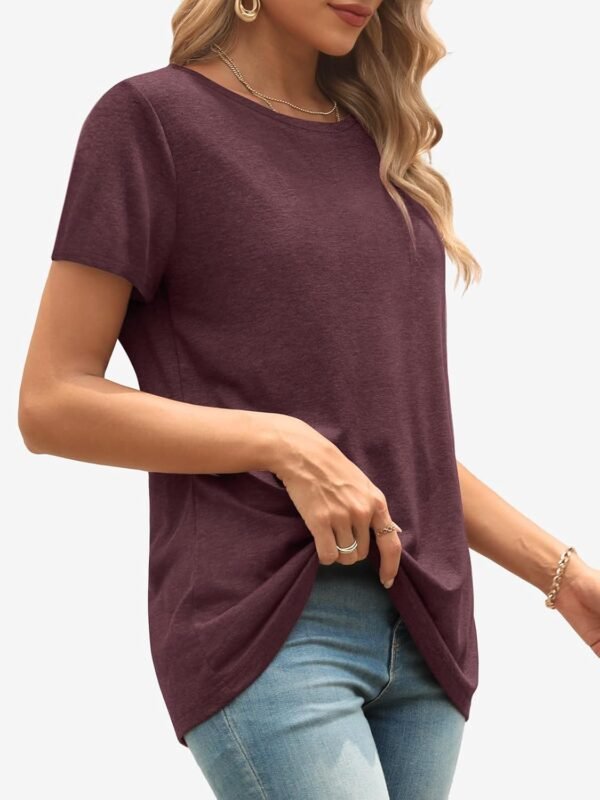 ATHMILE Womens T Shirt Summer Tops Short Sleeve Fashion Basic Casual Oversized Beach Vacation Clothes 2025 Trendy - Image 3