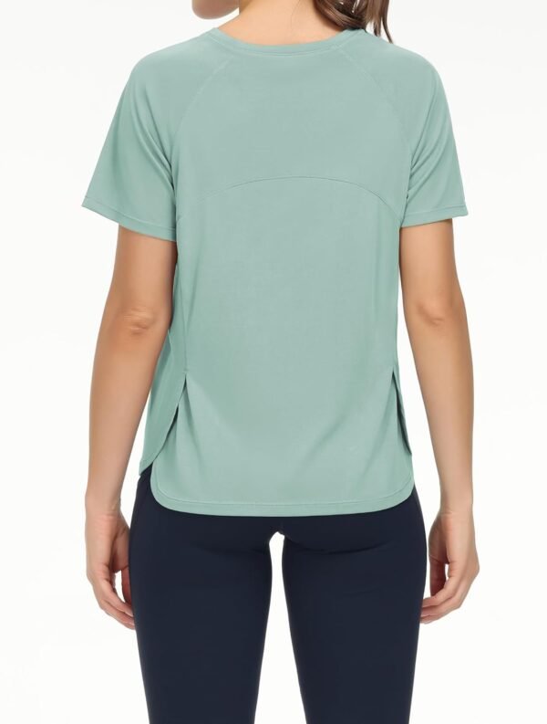 THE GYM PEOPLE Women's Short Sleeve Workout Shirts Breathable Yoga T-Shirts with Side Slits Athletic Tee Tops - Image 4