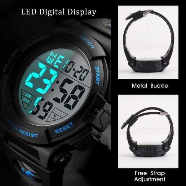 L LAVAREDO Mens Digital Watch Sports Military Watches Waterproof Outdoor Chronograph Wrist Watches for Men with LED Back Ligh/Alarm/Date - Image 4