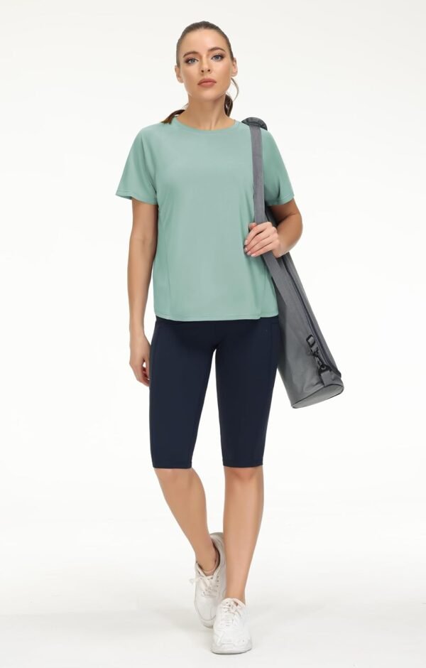 THE GYM PEOPLE Women's Short Sleeve Workout Shirts Breathable Yoga T-Shirts with Side Slits Athletic Tee Tops - Image 6