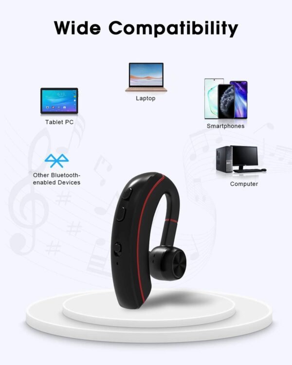 NANAMI Bluetooth Headset, Bluetooth Earpiece V5.0, 320Hrs Ultralight Headphones with Rotatable Mic, Hands-Free Earphones, Noise Cancelling, in-Ear Earbuds for iPhone Android Cell Phone/Laptop/Trucker - Image 6