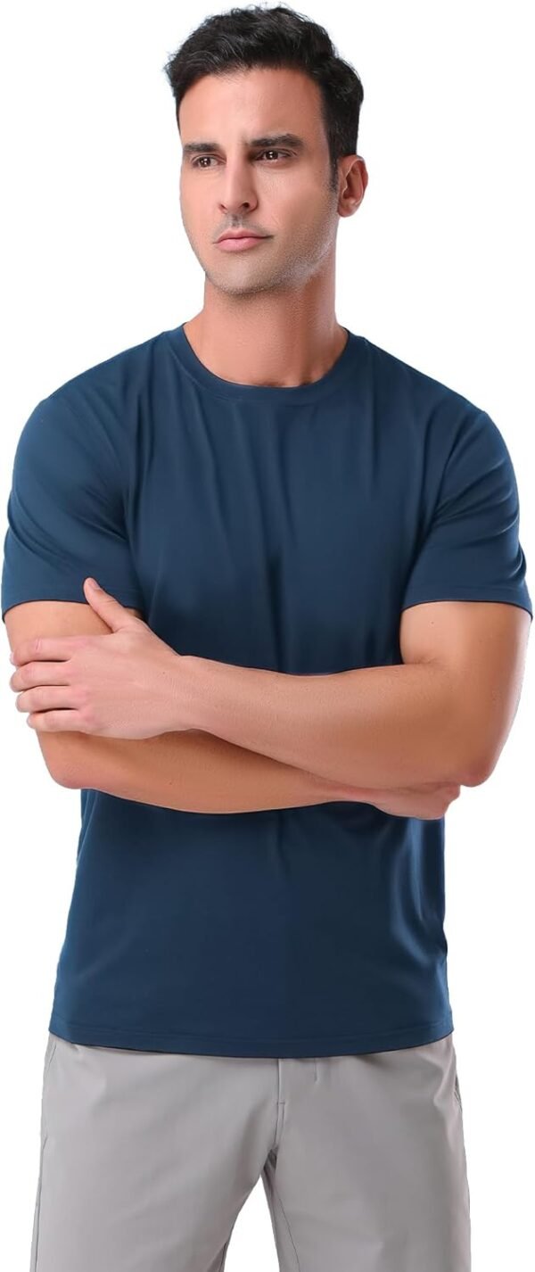 Pioneer Camp Mens Bamboo Viscose T Shirt Ultra Soft Plain Tshirts for Men Cooling Crew Neck Casual Basic Tee Shirt Undershirt - Image 4
