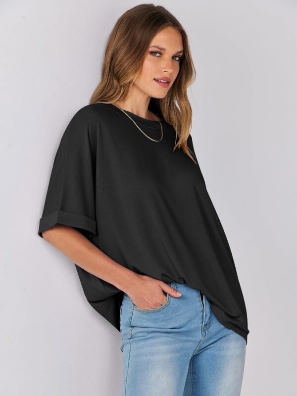 ANRABESS Womens Oversized T-Shirts Summer Casual Short Sleeve Crewneck Loose Fit Basic Tee Top - Image 7