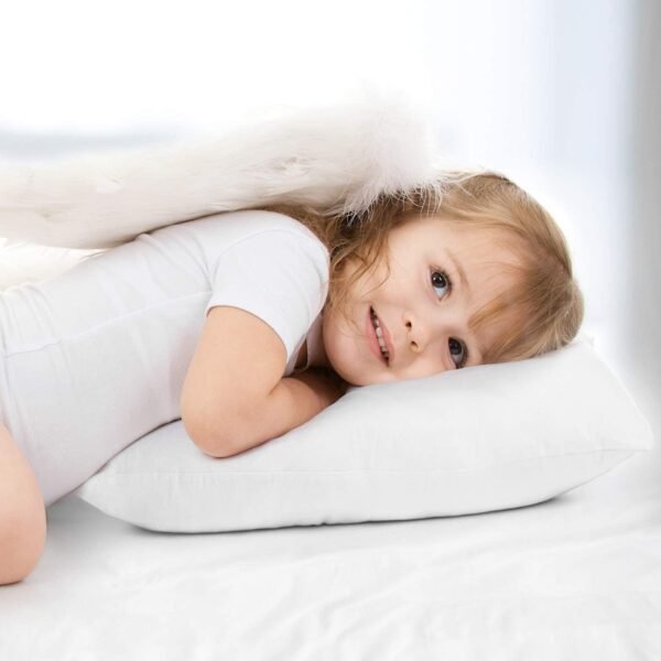 Nestl Kids Pillow - Pack of 2 Child Pillows - Cotton Pillow - Soft Travel Pillow - Perfect Bed Pillow - 13 x 18 Inches,White - Image 7