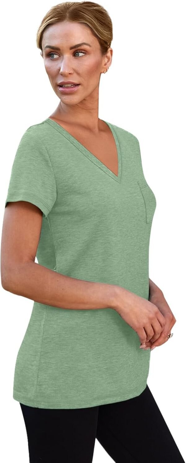 SUNBS 3 Pack Womens V Neck T Shirts Short Sleeve Tees Lightweight Summer Tops with Pocket - Image 5