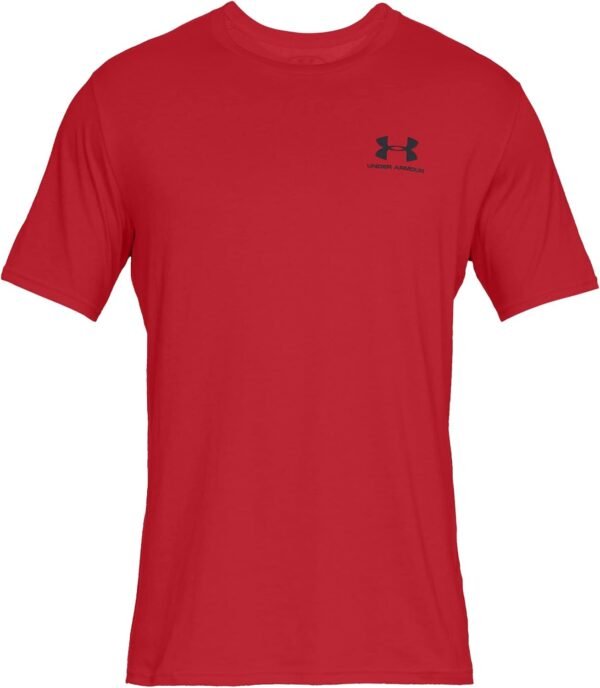 Under Armour Men's UA Sportstyle Left Chest Short Sleeve Shirt LG Red - Image 3