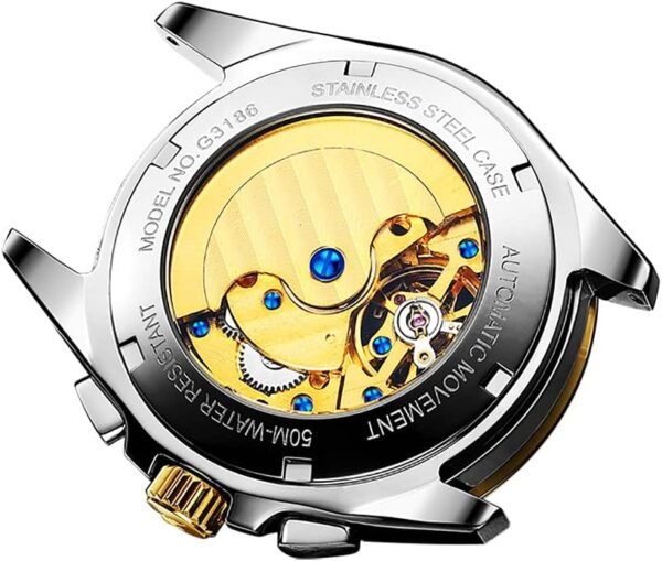 OUPINKE Men's Watch Automatic 44mm Big Dial Tungsten Steel Strap Date Waterproof Luxury Sapphire Crystal - Image 5