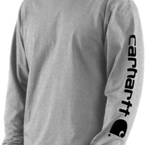 Carhartt Men's Loose Fit Heavyweight Long-Sleeve Logo Sleeve Graphic T-Shirt