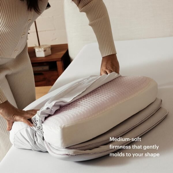 Purple DreamLayer Pillow - Standard Size, Multi-Layered GelFlex Grid & MicroAir Foam for Support & Pressure Relief - Customizable Height with Removable Foam Booster Layers - Image 7