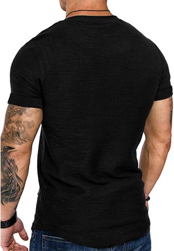 Fashion Mens T Shirt Muscle Gym Workout Athletic Shirt Cotton Tee Shirt Top - Image 3