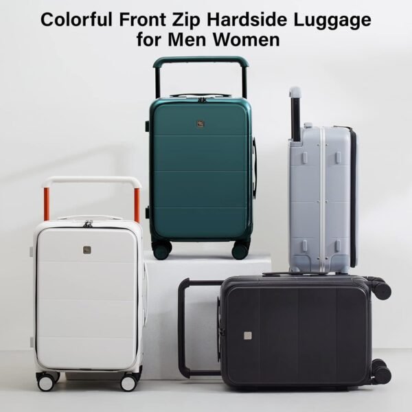 Hanke Luggage Hard Shell Suitcases 24 Inch Checked-Medium Luggage with Spinner Wheels TSA Approved Travel Luggage Wide Handle for Men Women(Smoke White) - Image 9