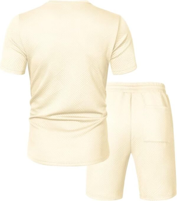Mens Short Sets 2 Piece Outfits Summer Casual T Shirts and Shorts Tracksuit Sets with Pockets - Image 3