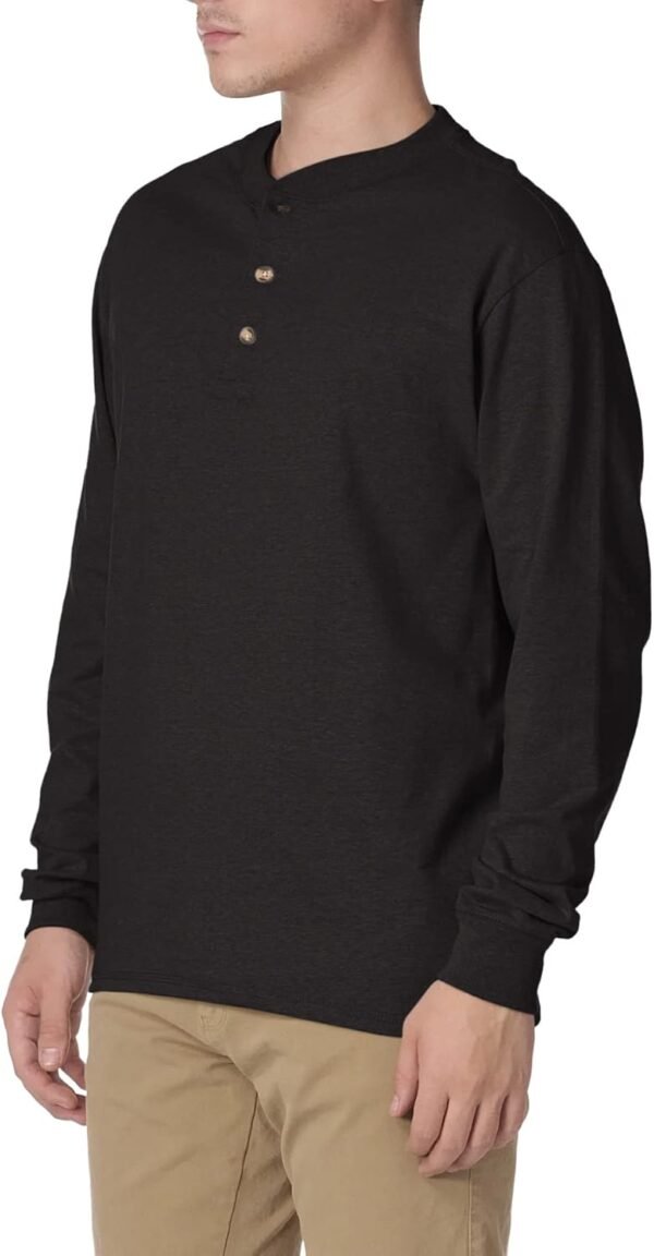 Hanes T Beefyt Henley, Men's Cotton Long Sleeve Shirts - Image 2