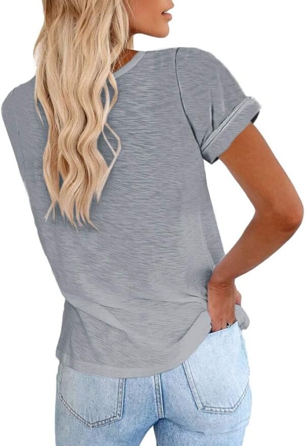 Cicy Bell Women's Short Sleeve Shirts Crewneck Loose Casual Summer Basic Tees Tops - Image 2