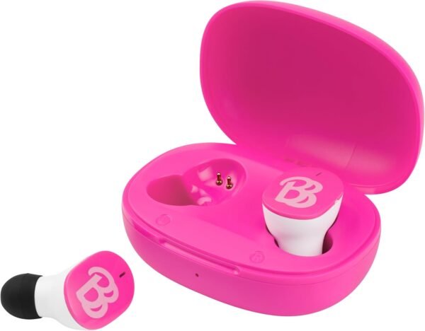 eKids Barbie Wireless Earbuds with Microphone, Bluetooth Earbuds with Charging Case for Ear Buds, Designed for School, Home, or Travel - Image 5