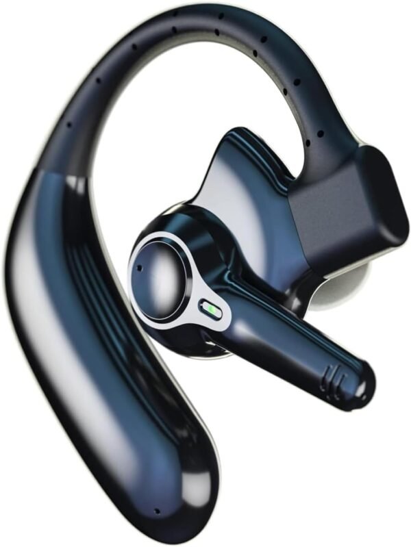 Dual-Mic AI Noise Cancelling Bluetooth Headset for Cell Phones, 10 Days Standby 30Hrs HD Talktime Bluetooth Earpiece IPX6 Waterproof Ultralight for Driving/Truckers/Business, Black