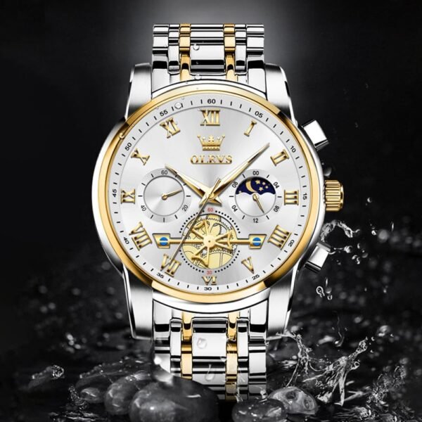 OLEVS Watches Men Waterproof Luxury Big Face Mens Watch Stainless Steel Quartz Analog Dress Watches for Men Luminous Multifunction Man Watch Relojes De Hombre - Image 6